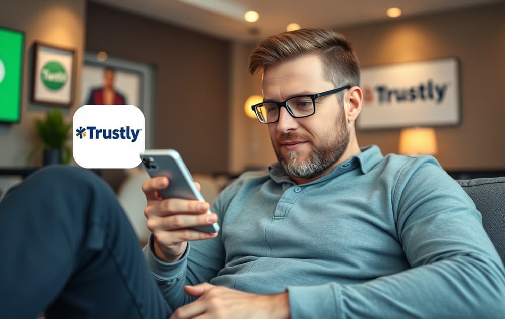 Norsk spiller som gjør et Trustly-innskudd på mobilen med BankID.
